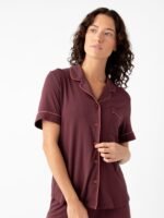 Women's Bamboo Stretch-Knit Short Sleeve Pajama Top - Image 49
