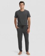 Men's Bamboo Stretch-Knit Short Sleeve Tee & Pant Pajama Set - Image 3