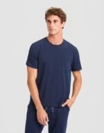 Men's Bamboo Stretch-Knit Short Sleeve Tee & Pant Pajama Set - Image 2