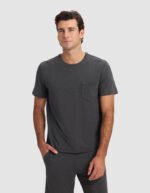 Men's Bamboo Stretch-Knit Short Sleeve Tee & Pant Pajama Set - Image 4