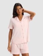 Women's Bamboo Stretch-Knit Short Sleeve Pajama Top - Image 54