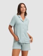 Women's Bamboo Stretch-Knit Short Sleeve Pajama Top - Image 43