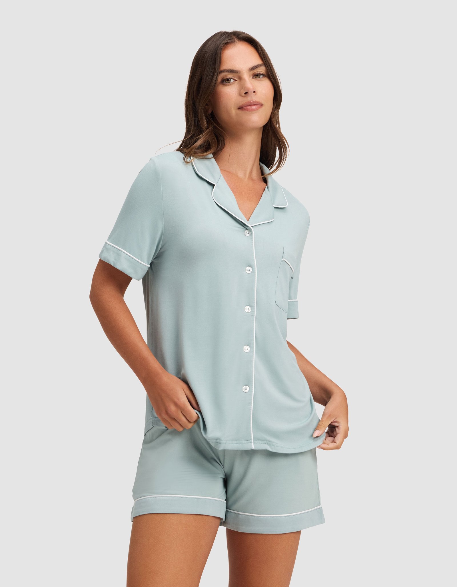 Women's Bamboo Stretch-Knit Short Sleeve Pajama Top - Image 43