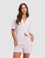 Women's Bamboo Stretch-Knit Short Sleeve Pajama Top - Image 31